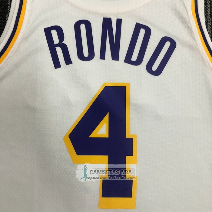 Camiseta Los Angeles Lakers Rajon Rondo NO 4 Association 2021-22 Blanco